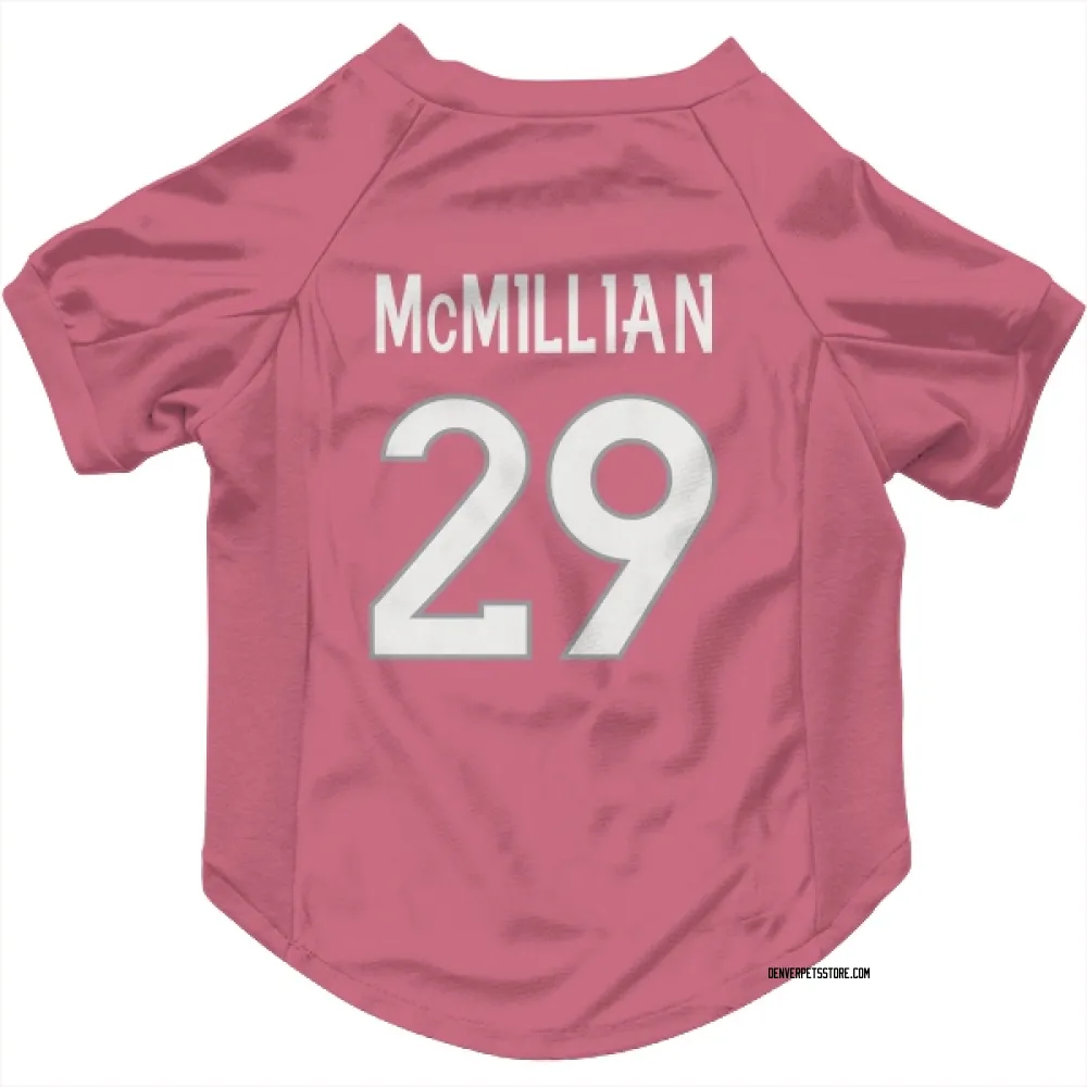 Denver Broncos Ja'Quan McMillian Pink Pet Jersey for Dog & Cat