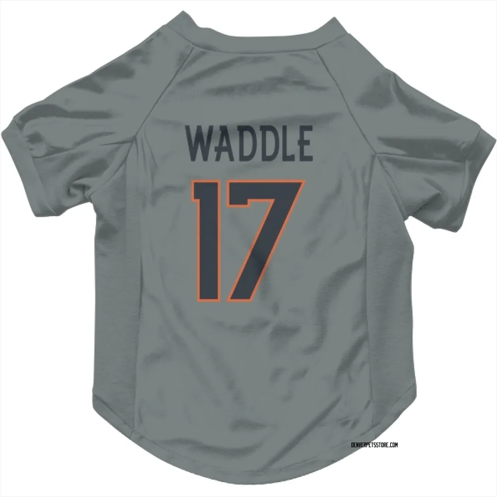 Denver Broncos Jaylen Waddle Gray Pet Jersey for Dog & Cat