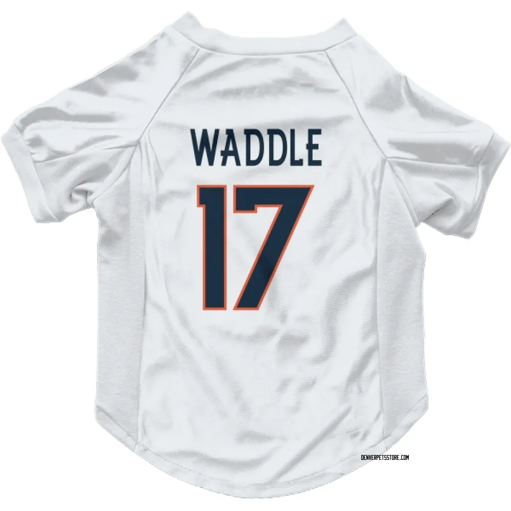 Denver Broncos Jaylen Waddle White Pet Jersey for Dog & Cat