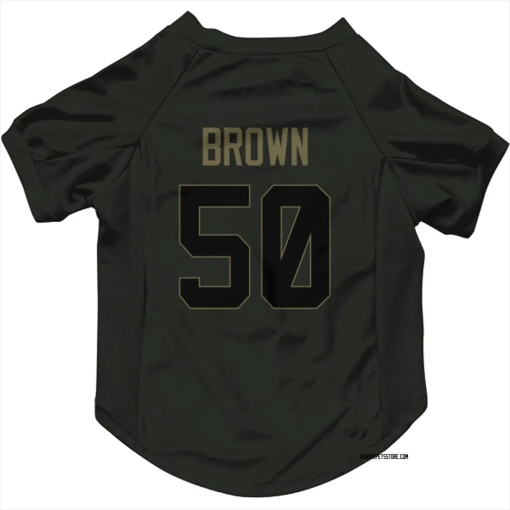 Denver Broncos JB Brown Black Service Pet Jersey for Dog & Cat