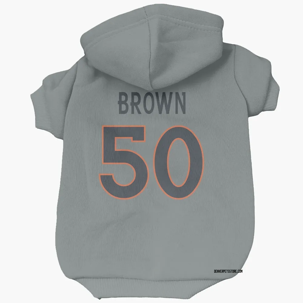 Denver Broncos JB Brown Gray Pet Hoodie for Dog & Cat