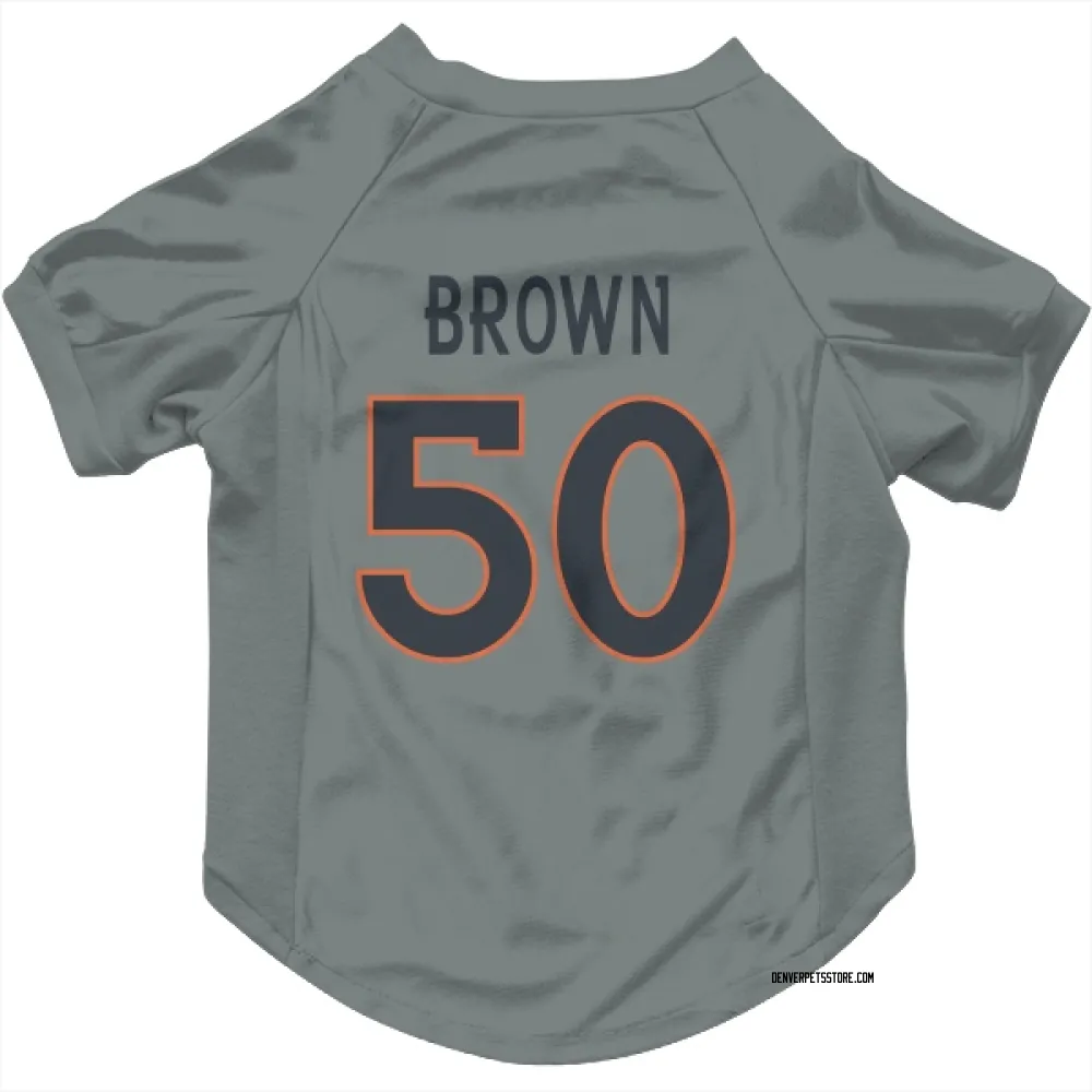 Denver Broncos JB Brown Gray Pet Jersey for Dog & Cat