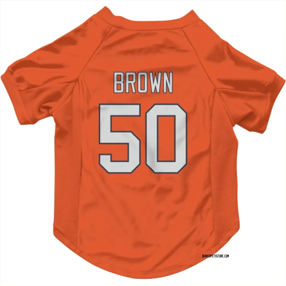 Denver Broncos JB Brown Orange Pet Jersey for Dog & Cat