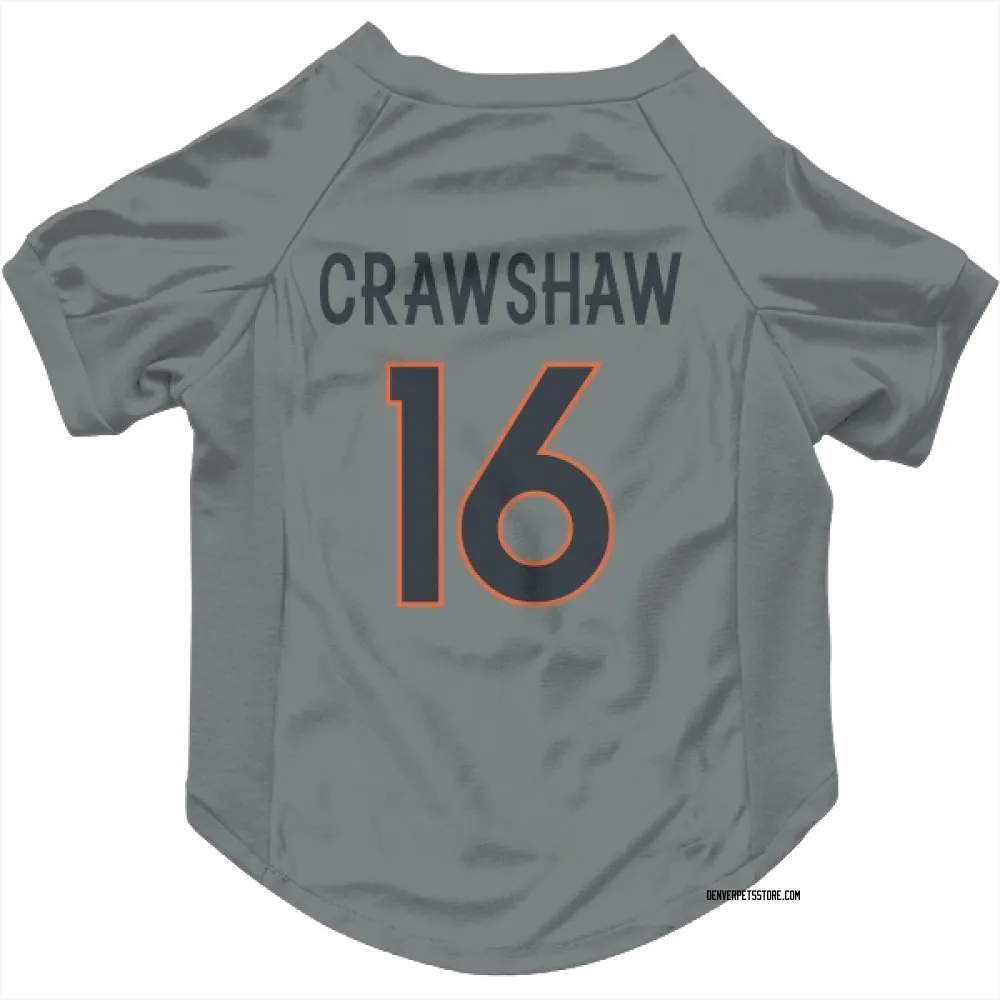 Denver Broncos Jeremy Crawshaw Gray Pet Jersey for Dog & Cat