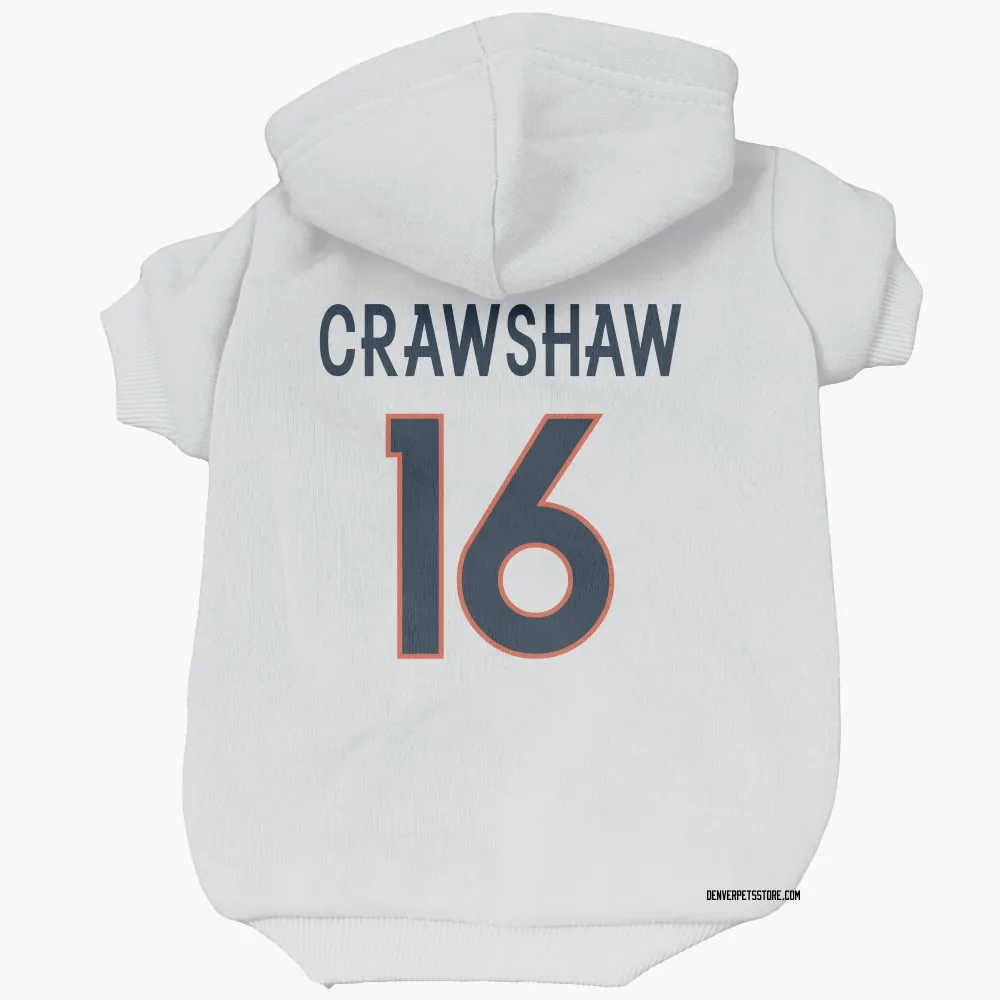 Denver Broncos Jeremy Crawshaw White Pet Hoodie for Dog & Cat
