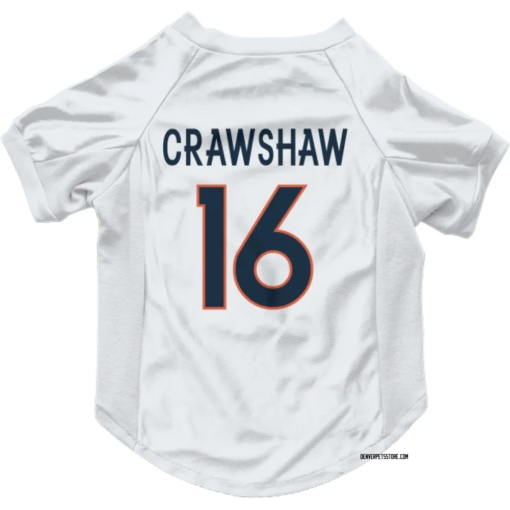 Denver Broncos Jeremy Crawshaw White Pet Jersey for Dog & Cat