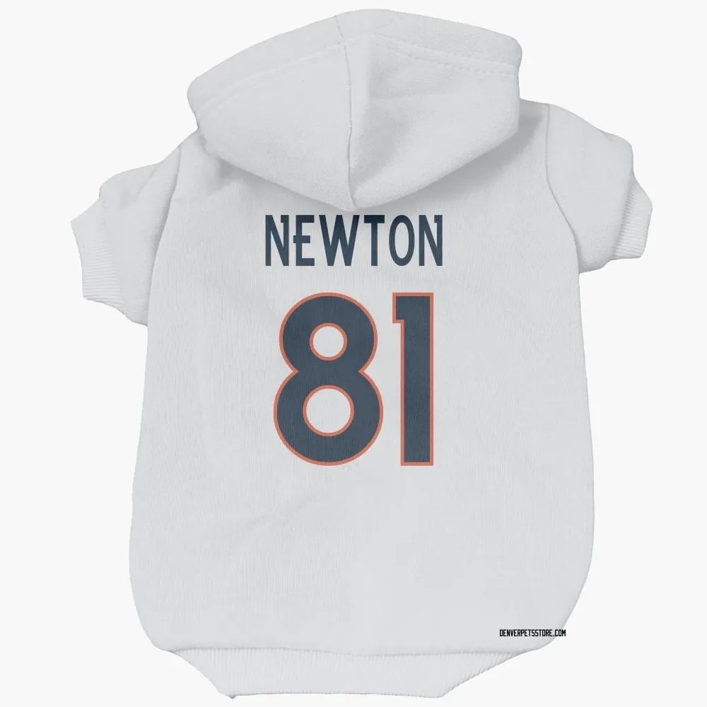 Denver Broncos Jerjuan Newton White Pet Hoodie for Dog & Cat