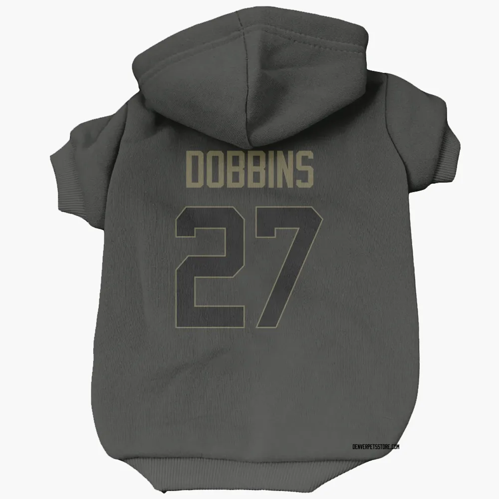 Denver Broncos J.K. Dobbins Black Service Pet Hoodie for Dog & Cat