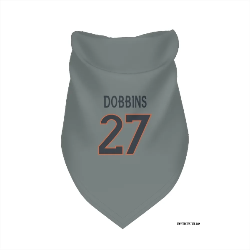 Denver Broncos J.K. Dobbins Gray Pet Bandana for Dog & Cat