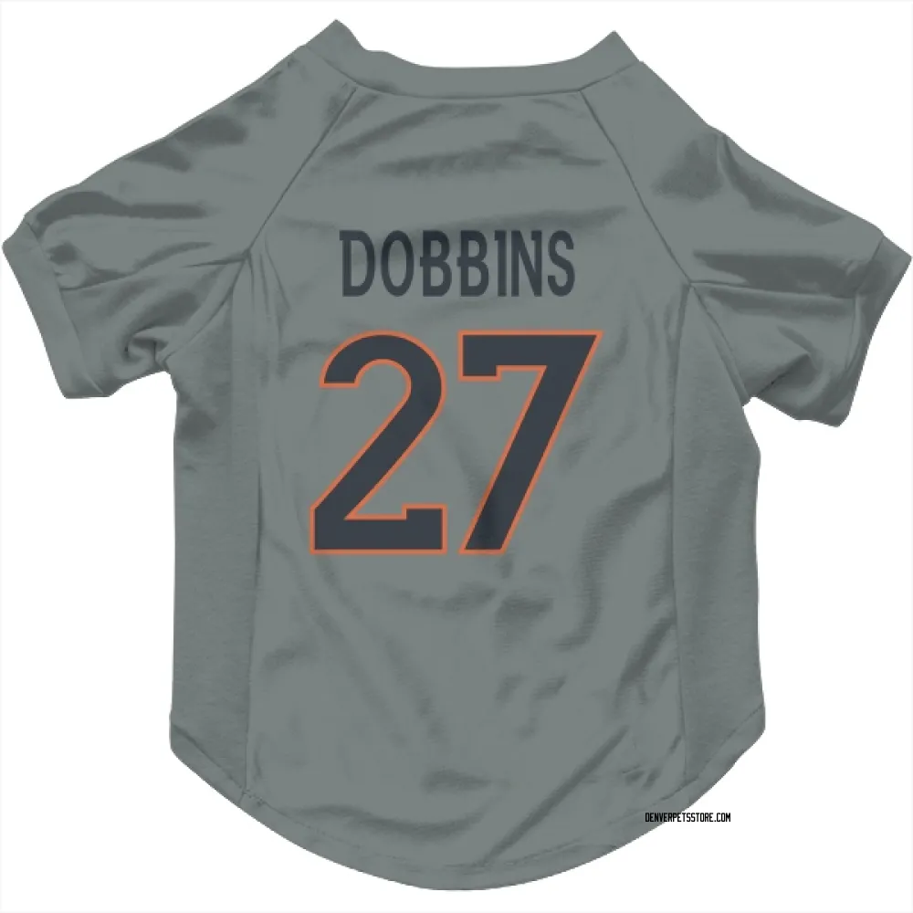 Denver Broncos J.K. Dobbins Gray Pet Jersey for Dog & Cat