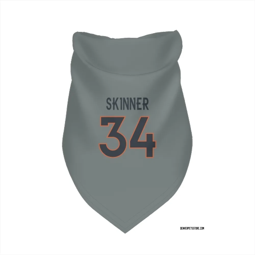 Denver Broncos JL Skinner Gray Pet Bandana for Dog & Cat