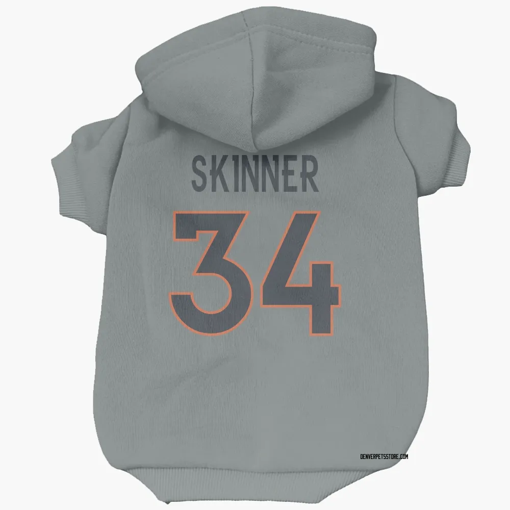 Denver Broncos JL Skinner Gray Pet Hoodie for Dog & Cat