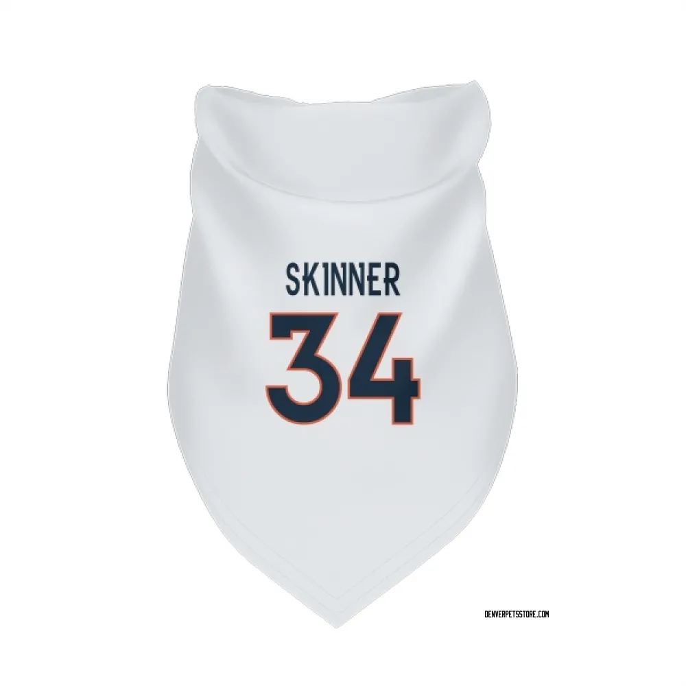 Denver Broncos JL Skinner White Pet Bandana for Dog & Cat