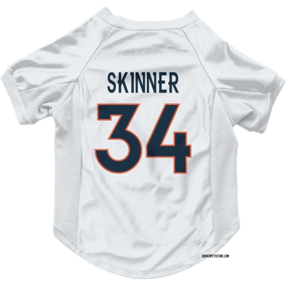 Denver Broncos JL Skinner White Pet Jersey for Dog & Cat