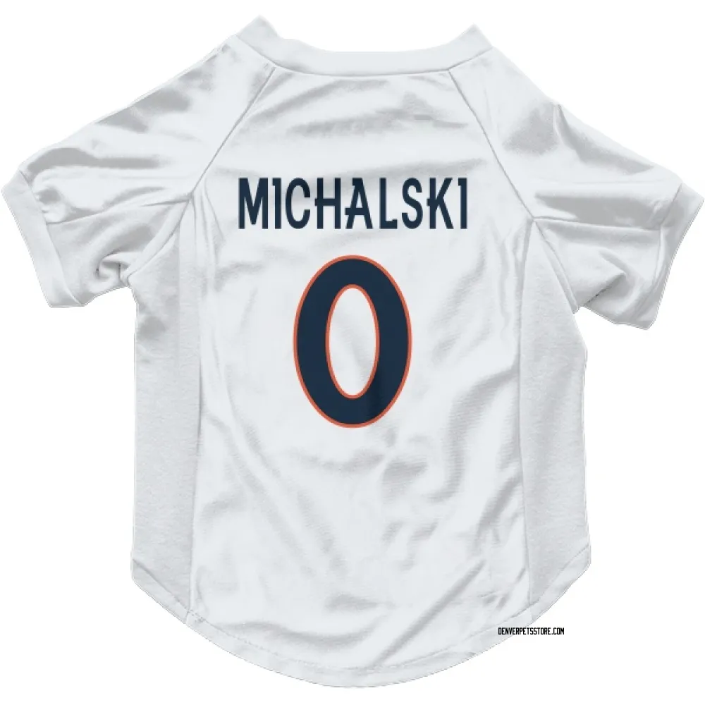 Denver Broncos Joe Michalski White Pet Jersey for Dog & Cat