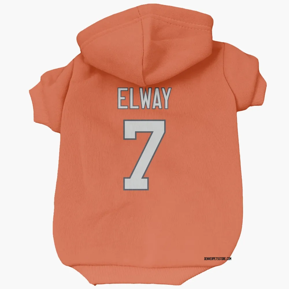 Denver Broncos John Elway Orange Pet Hoodie for Dog & Cat