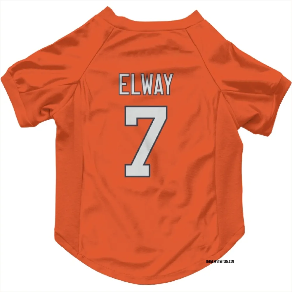 Denver Broncos John Elway Orange Pet Jersey for Dog & Cat