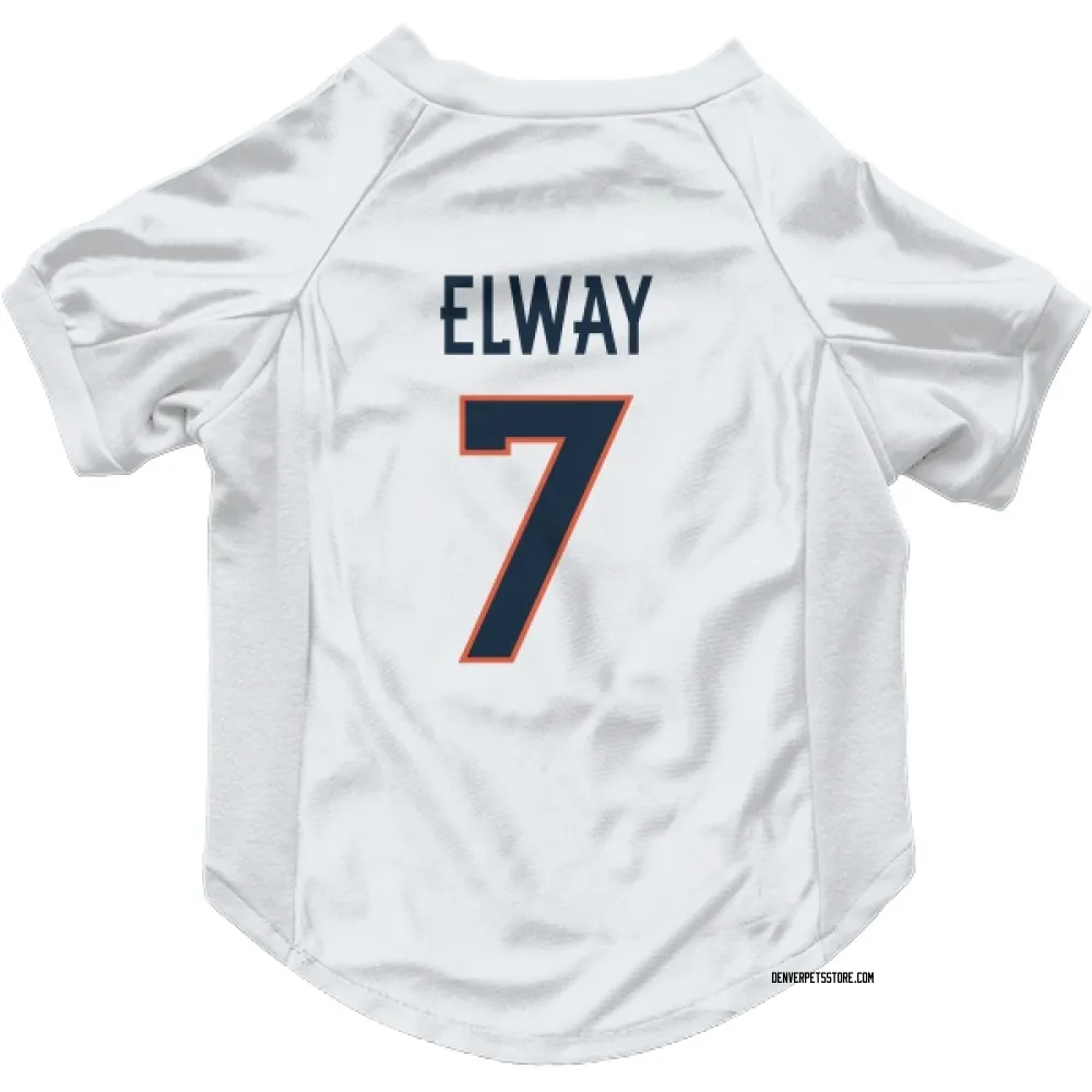 Denver Broncos John Elway White Pet Jersey for Dog & Cat