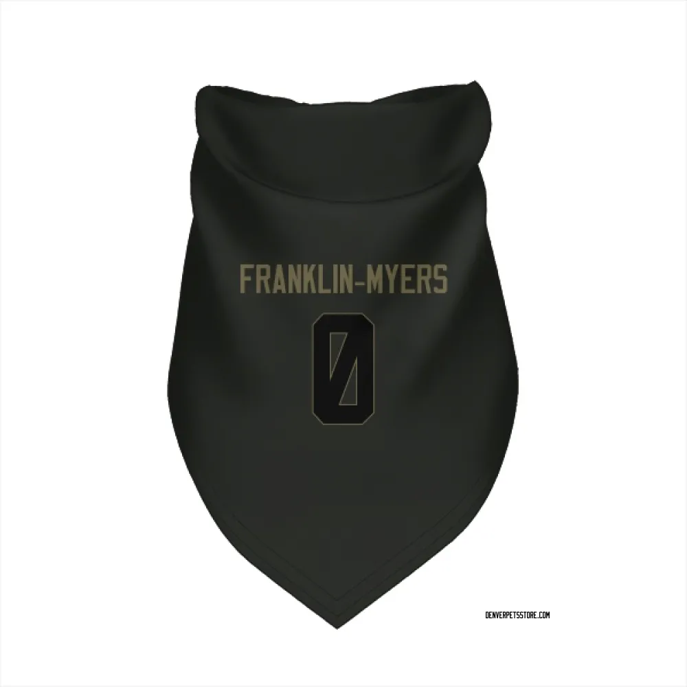 Denver Broncos John Franklin-Myers Black Service Pet Bandana for Dog & Cat