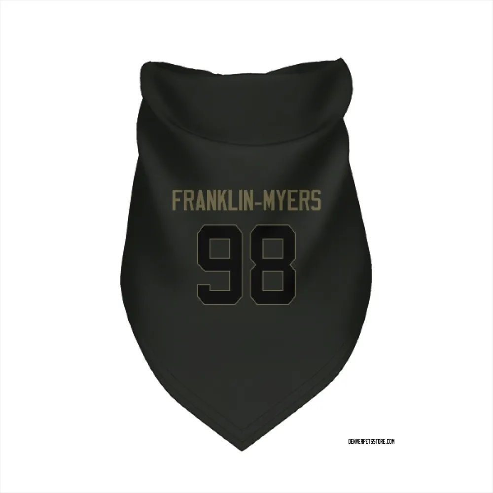 Denver Broncos John Franklin-Myers Black Service Pet Bandana for Dog & Cat