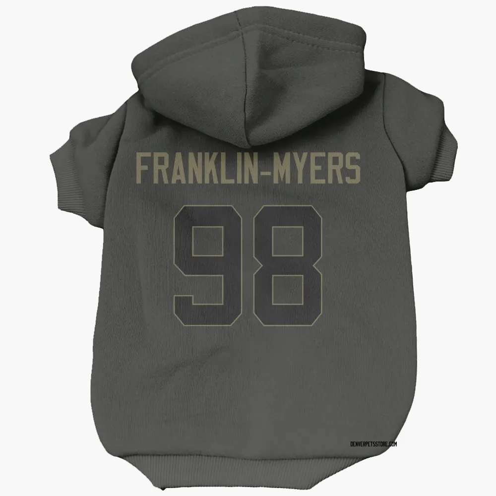 Denver Broncos John Franklin-Myers Black Service Pet Hoodie for Dog & Cat