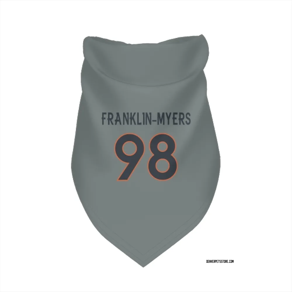 Denver Broncos John Franklin-Myers Gray Pet Bandana for Dog & Cat