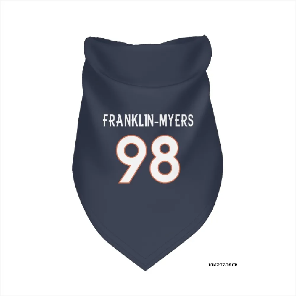 Denver Broncos John Franklin-Myers Navy Pet Bandana for Dog & Cat