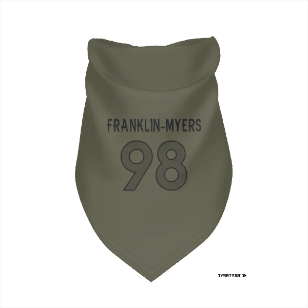 Denver Broncos John Franklin-Myers Olive Pet Bandana for Dog & Cat