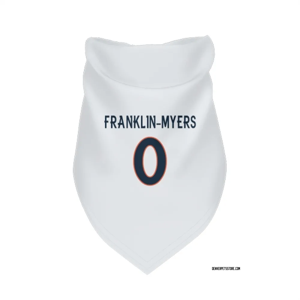 Denver Broncos John Franklin-Myers White Pet Bandana for Dog & Cat