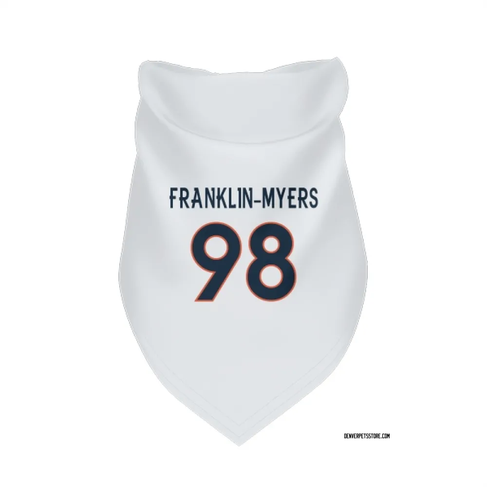 Denver Broncos John Franklin-Myers White Pet Bandana for Dog & Cat