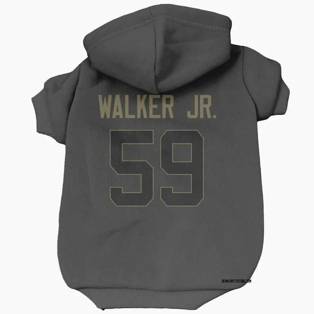 Denver Broncos Johnny Walker Jr. Black Service Pet Hoodie for Dog & Cat