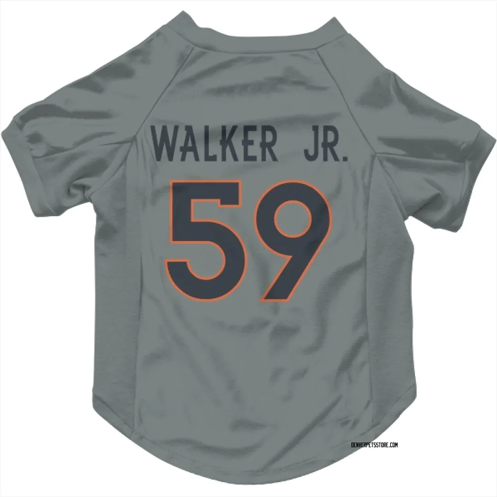 Denver Broncos Johnny Walker Jr. Gray Pet Jersey for Dog & Cat