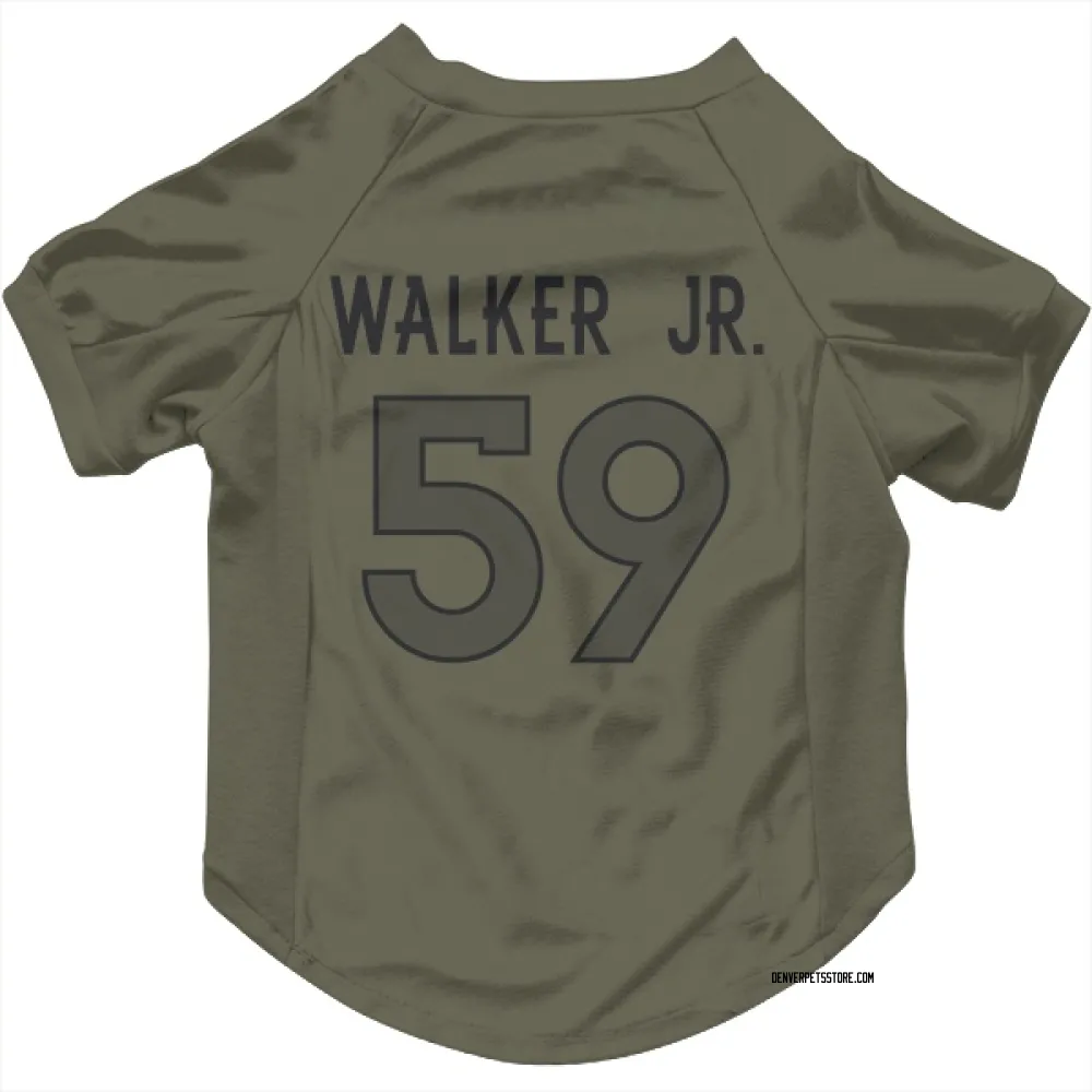 Denver Broncos Johnny Walker Jr. Olive Pet Jersey for Dog & Cat