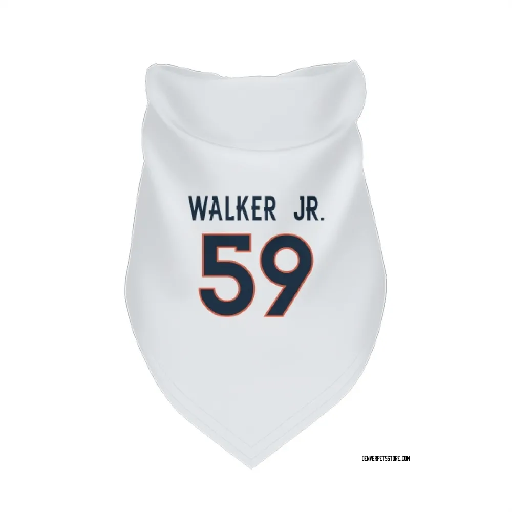 Denver Broncos Johnny Walker Jr. White Pet Bandana for Dog & Cat