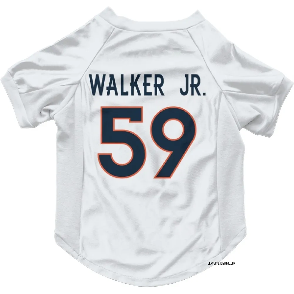 Denver Broncos Johnny Walker Jr. White Pet Jersey for Dog & Cat