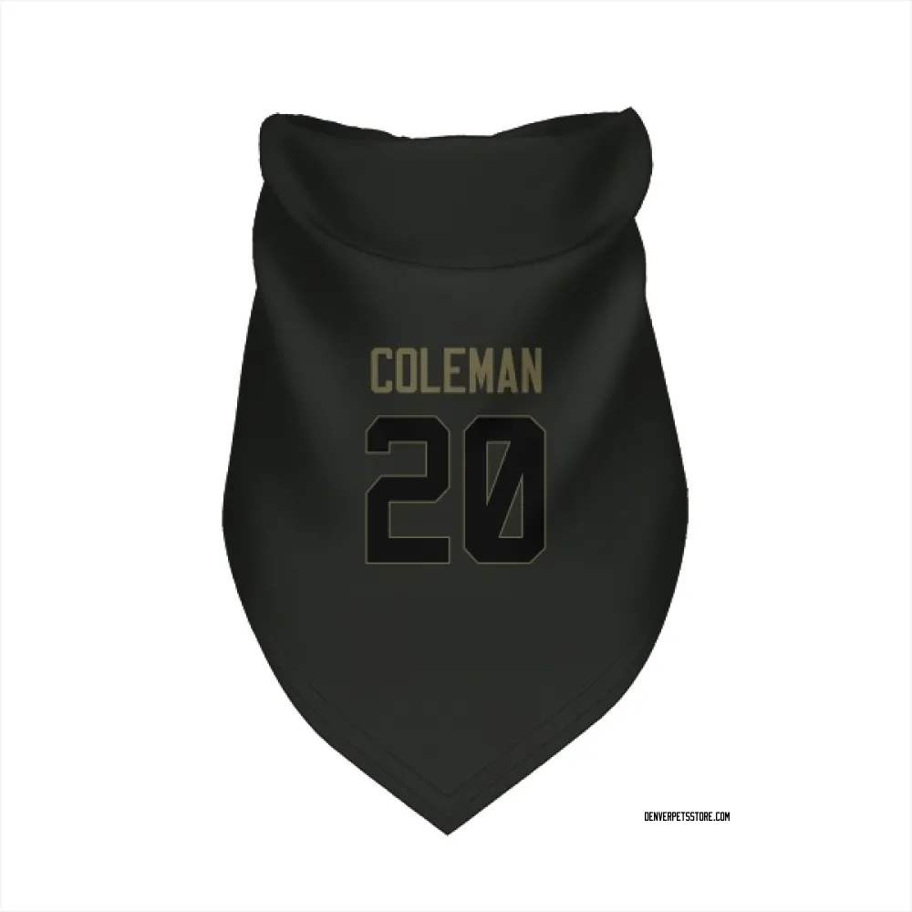 Denver Broncos Jonah Coleman Black Service Pet Bandana for Dog & Cat