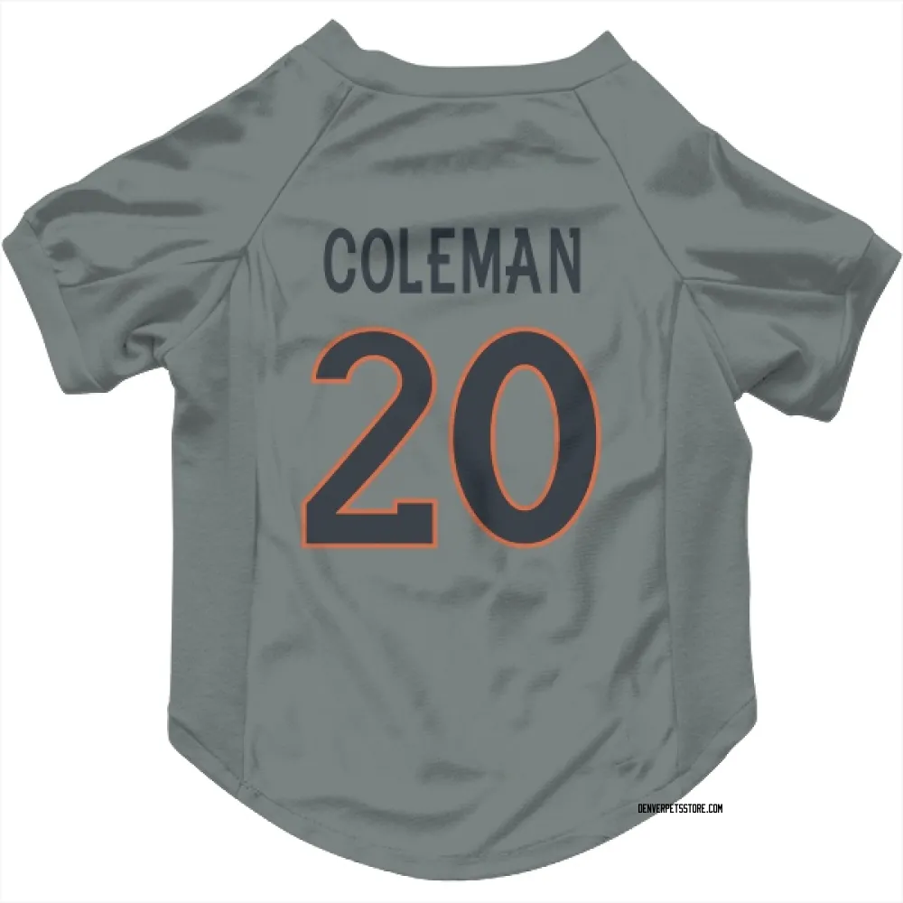 Denver Broncos Jonah Coleman Gray Pet Jersey for Dog & Cat