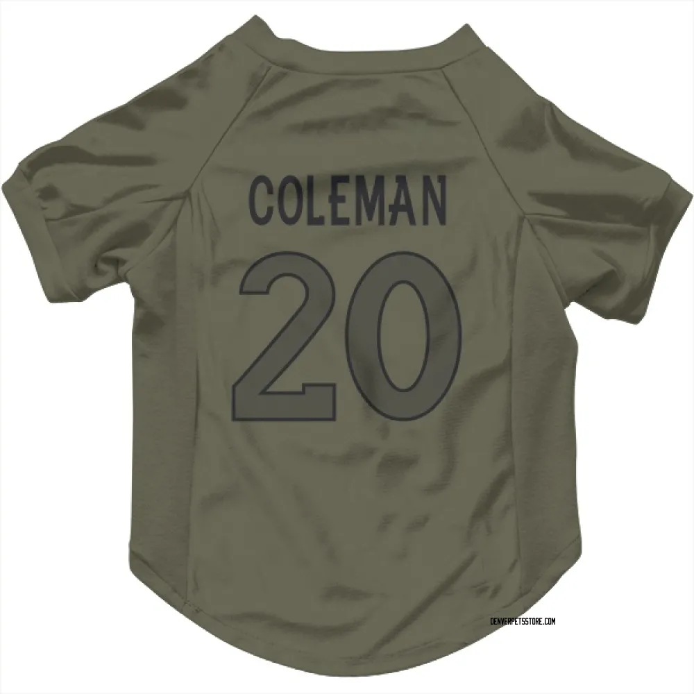 Denver Broncos Jonah Coleman Olive Pet Jersey for Dog & Cat