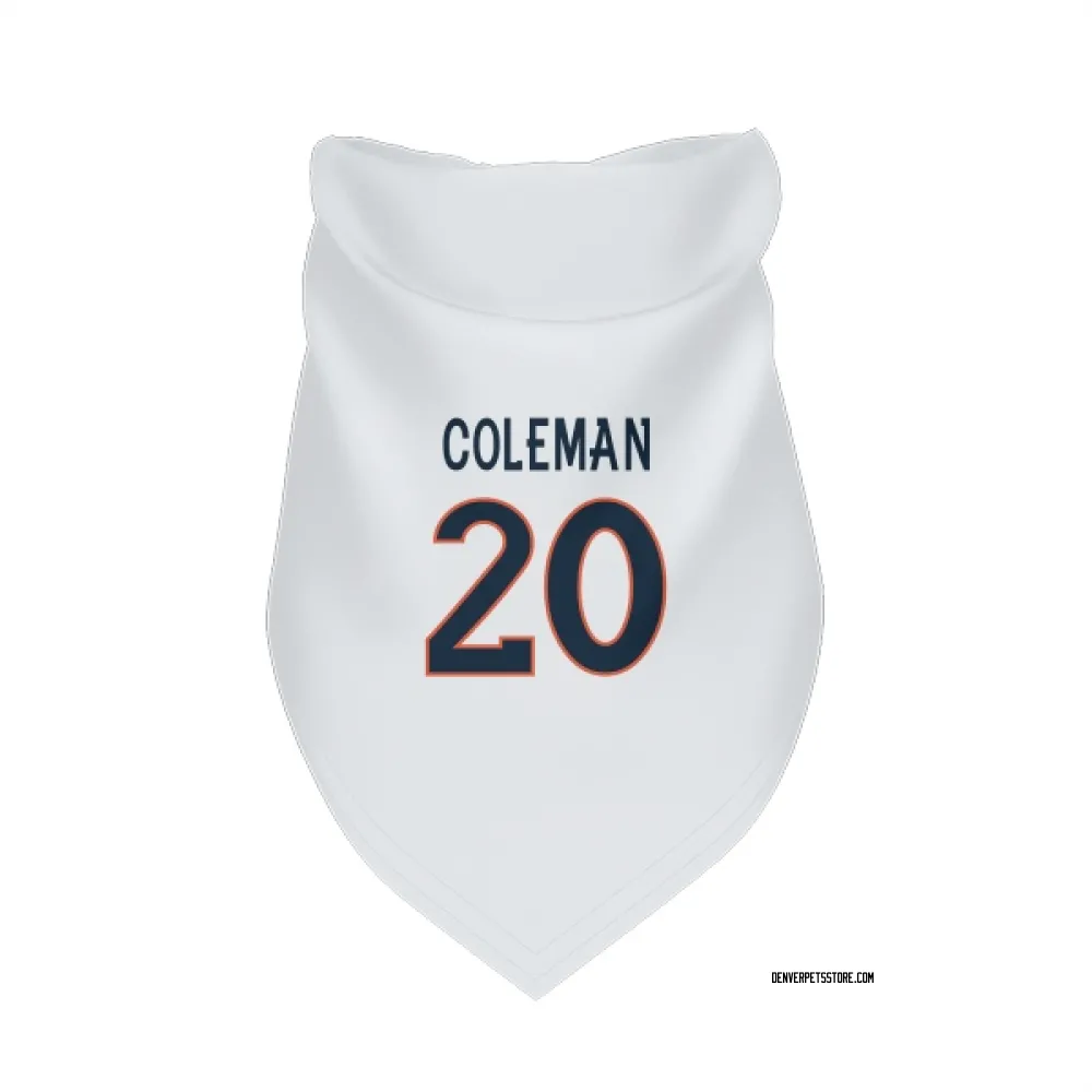 Denver Broncos Jonah Coleman White Pet Bandana for Dog & Cat