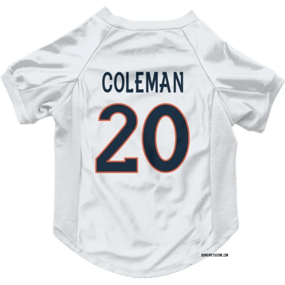 Denver Broncos Jonah Coleman White Pet Jersey for Dog & Cat