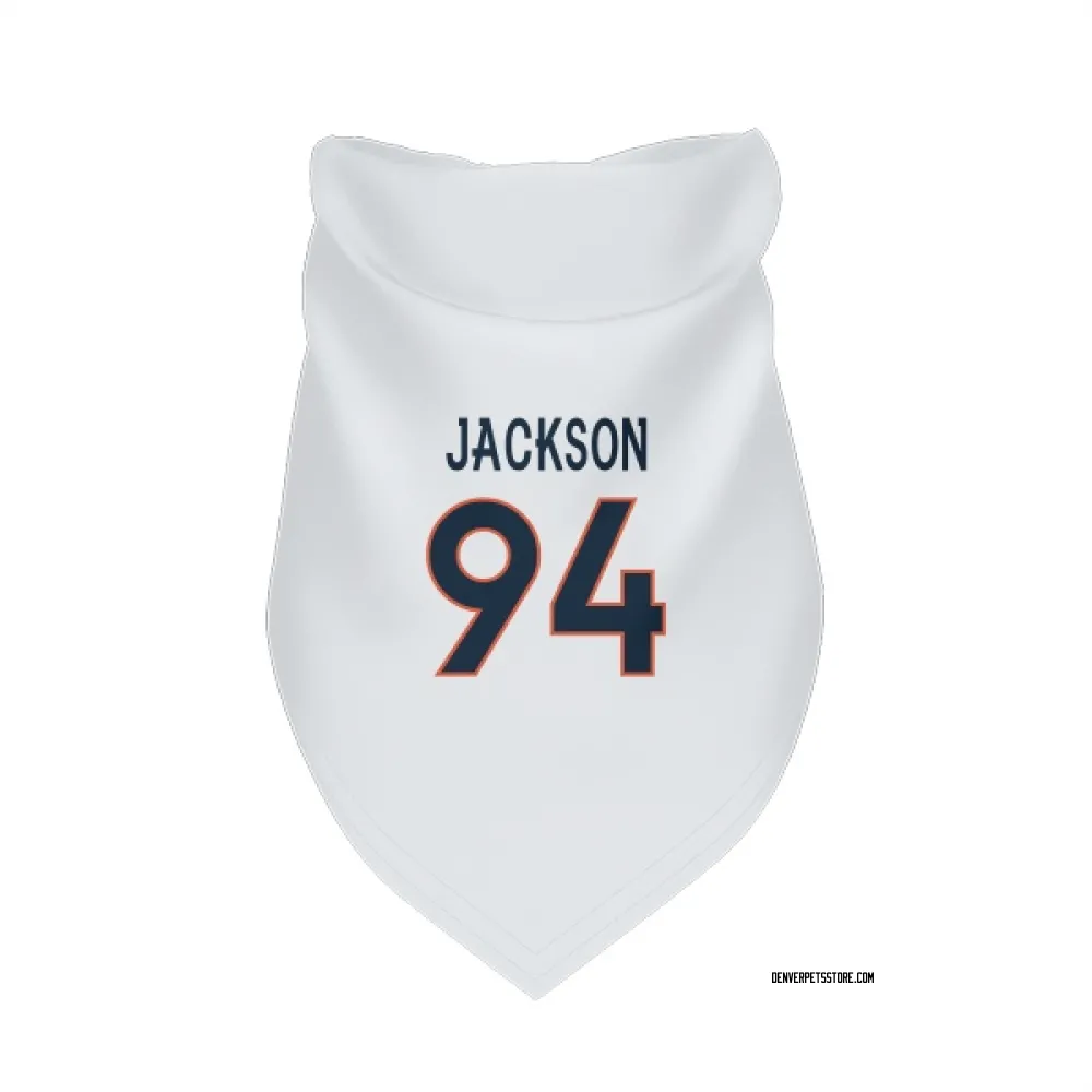 Denver Broncos Jordan Jackson White Pet Bandana for Dog & Cat