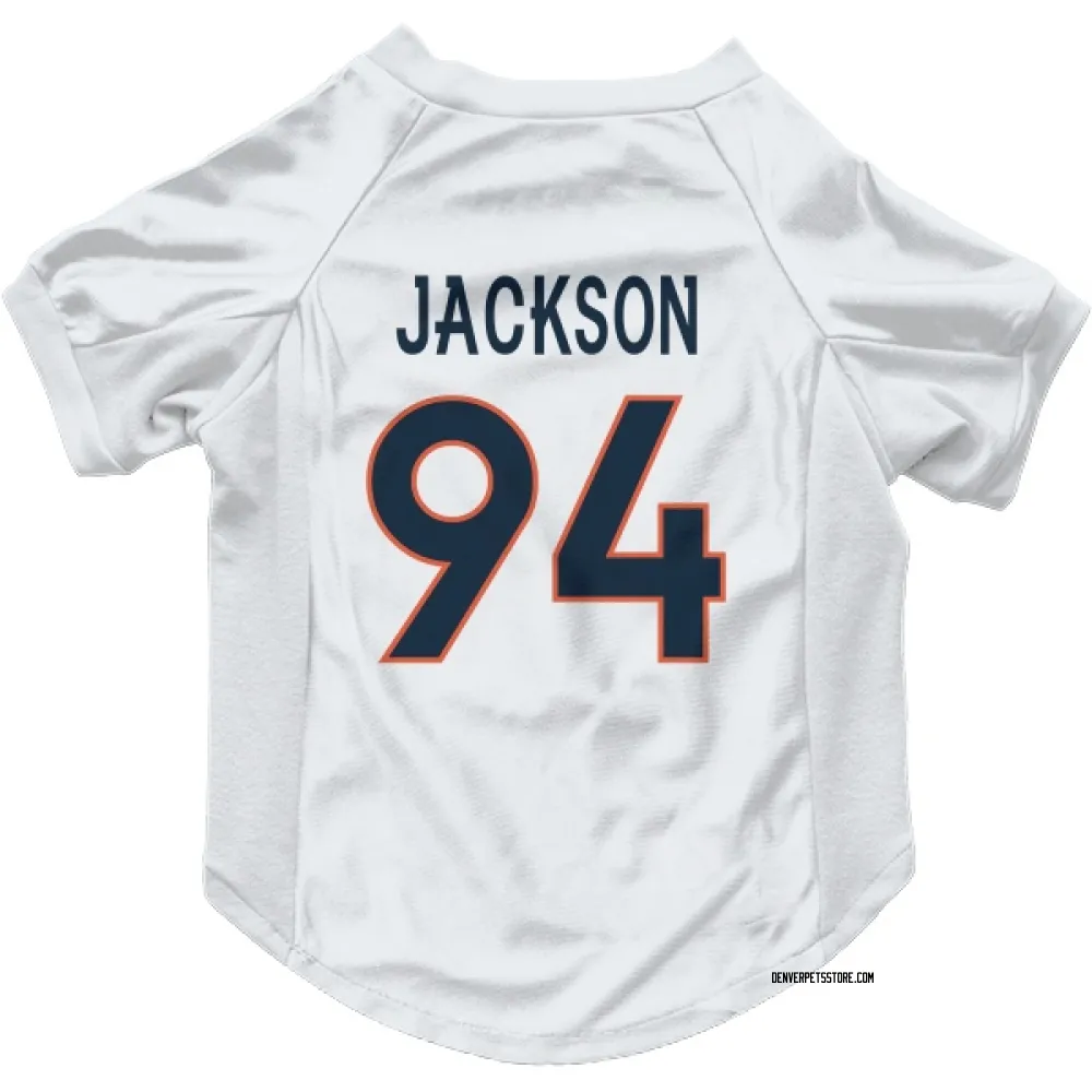 Denver Broncos Jordan Jackson White Pet Jersey for Dog & Cat