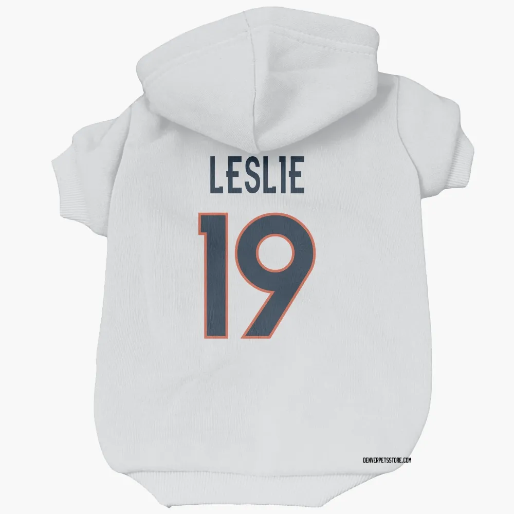 Denver Broncos Jordan Leslie White Pet Hoodie for Dog & Cat