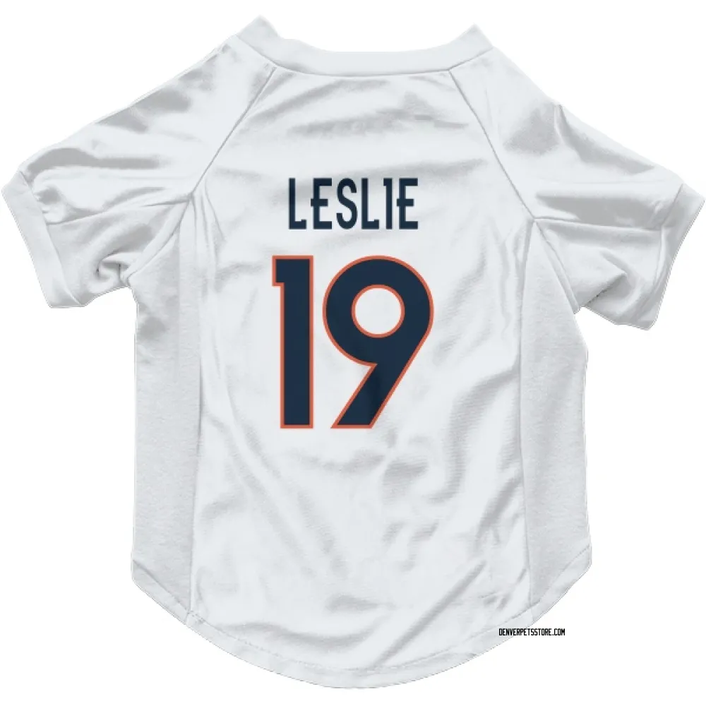 Denver Broncos Jordan Leslie White Pet Jersey for Dog & Cat