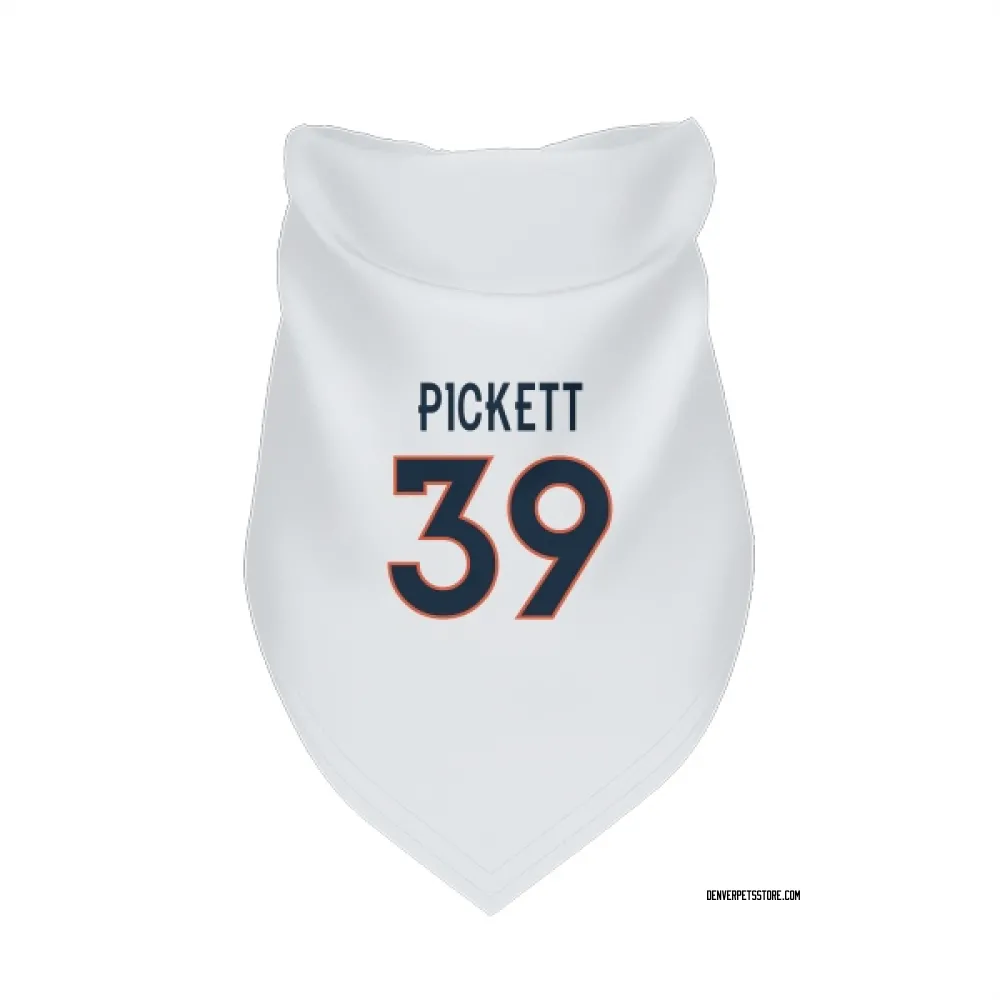 Denver Broncos Joshua Pickett White Pet Bandana for Dog & Cat