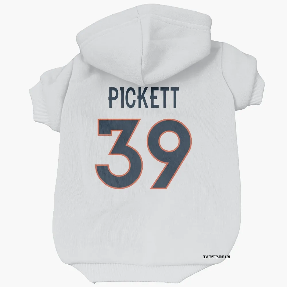 Denver Broncos Joshua Pickett White Pet Hoodie for Dog & Cat