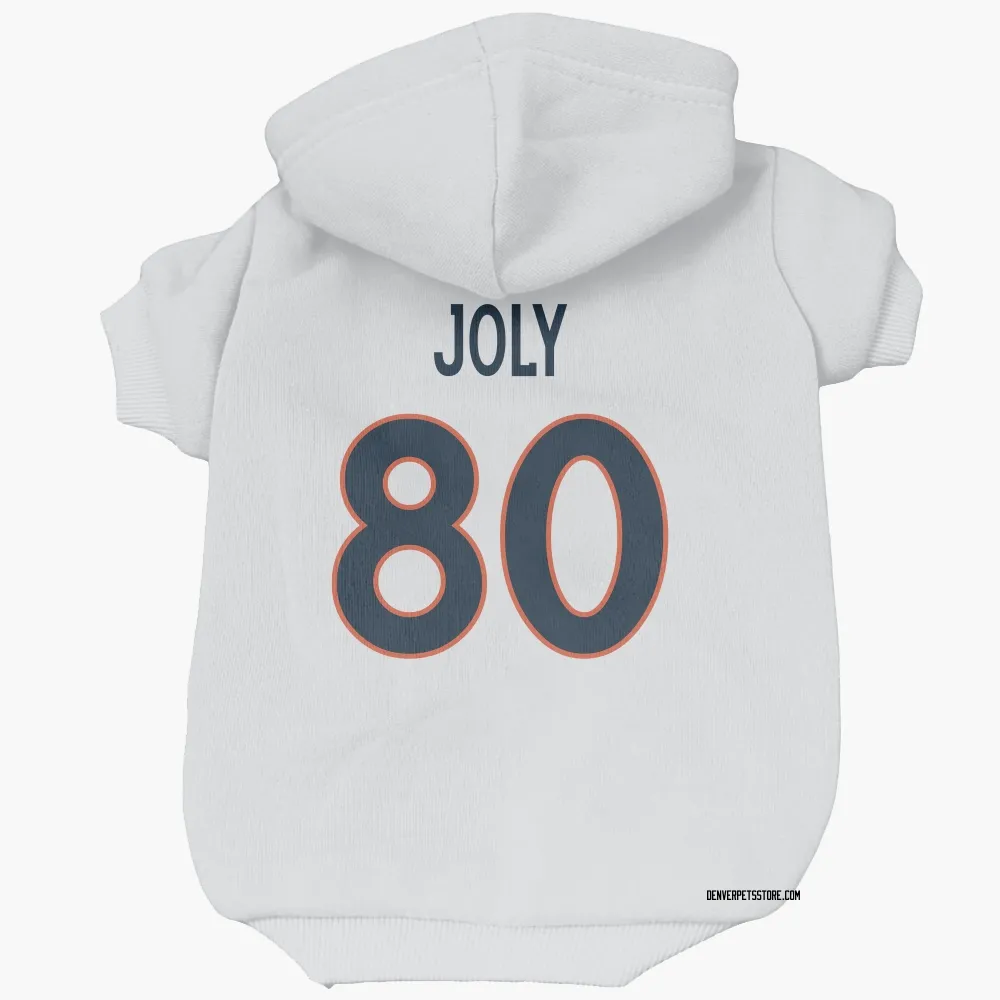 Denver Broncos Justin Joly White Pet Hoodie for Dog & Cat