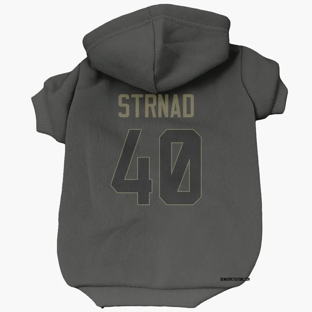 Denver Broncos Justin Strnad Black Service Pet Hoodie for Dog & Cat