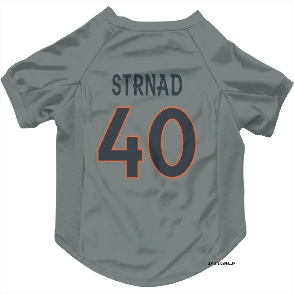 Denver Broncos Justin Strnad Gray Pet Jersey for Dog & Cat