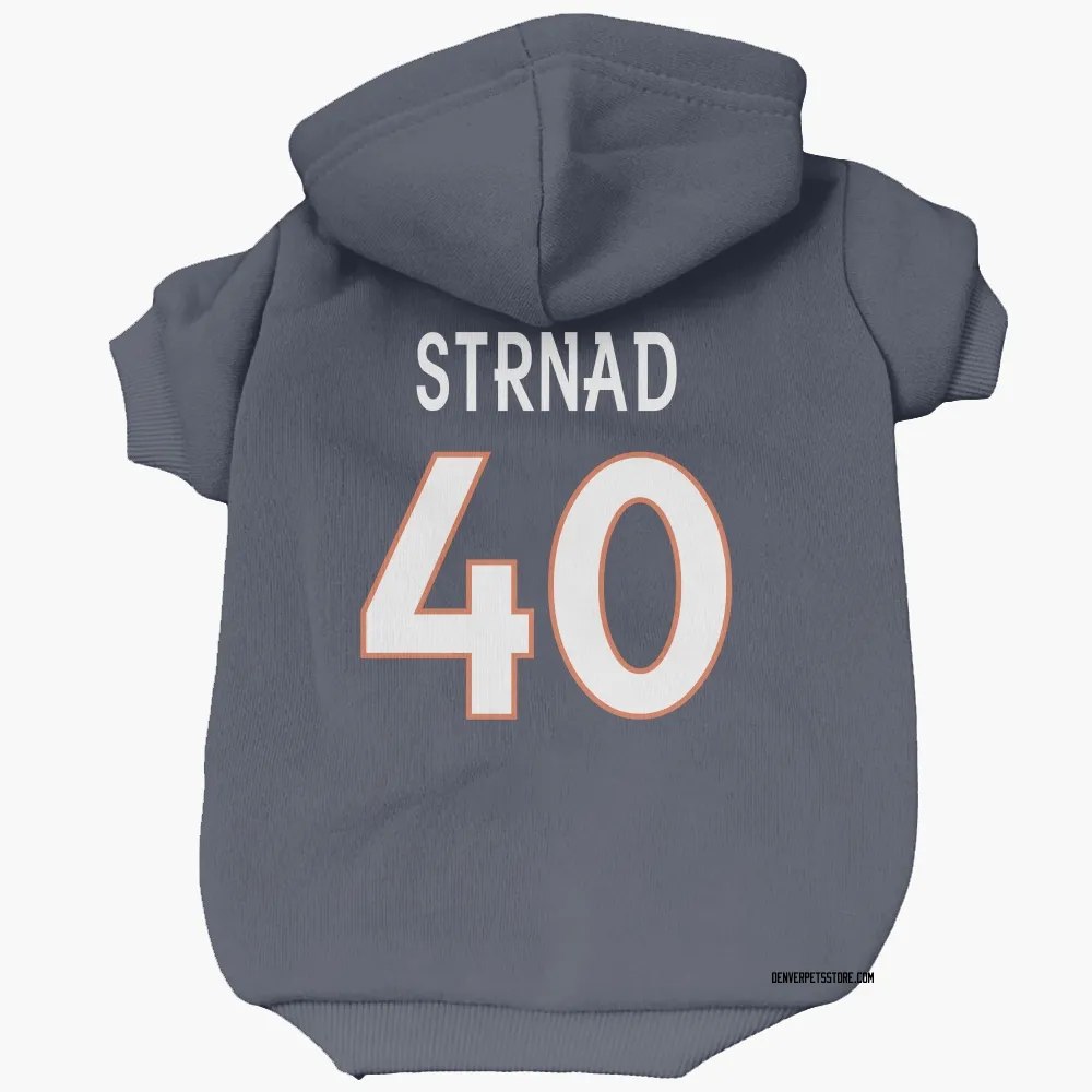 Denver Broncos Justin Strnad Navy Pet Hoodie for Dog & Cat